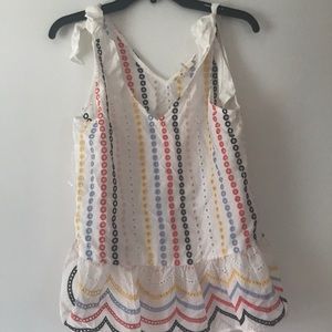 Colorful tank top with tie straps